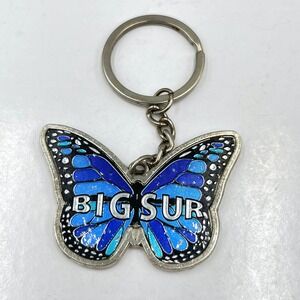 Big Sur Blue Butterfly Keychain Enamel California Souvenir Nature Travel Gift